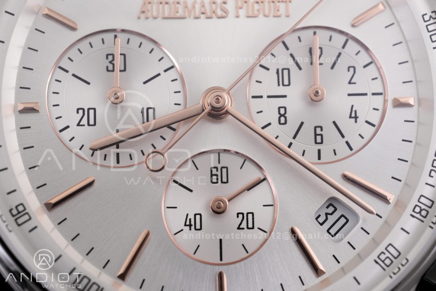 Code 11.59 Chrono 26393 SS APSF 1:1 Best Edition Silver Dial on Gray Leather Strap SA4401 Super Clone