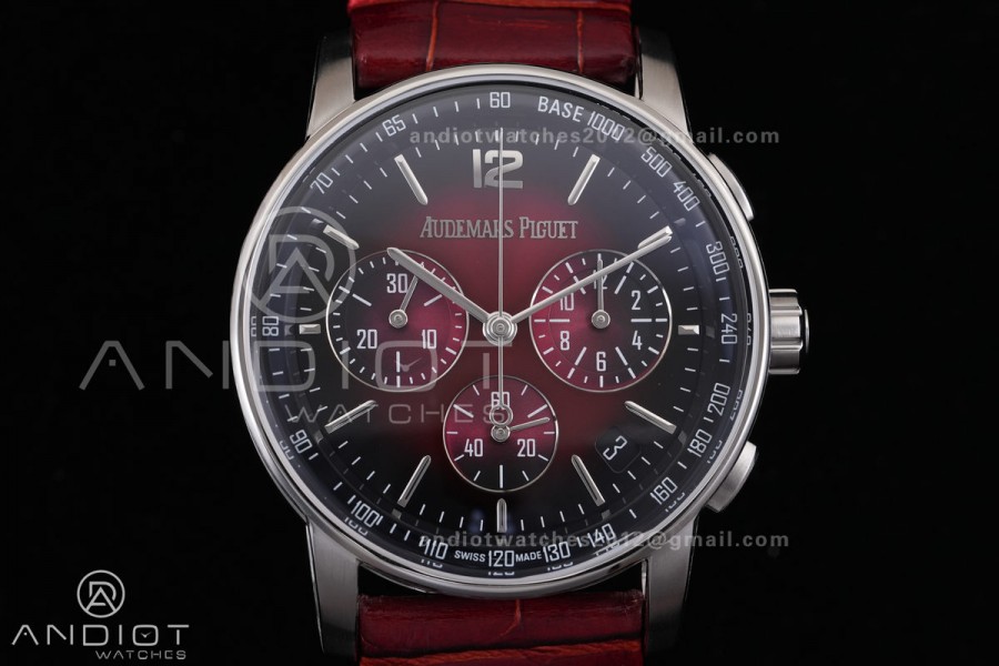 Code 11.59 Chrono 26393 SS APSF 1:1 Best Edition Red/Black Dial on Red Leather Strap SA4401 Super Clone