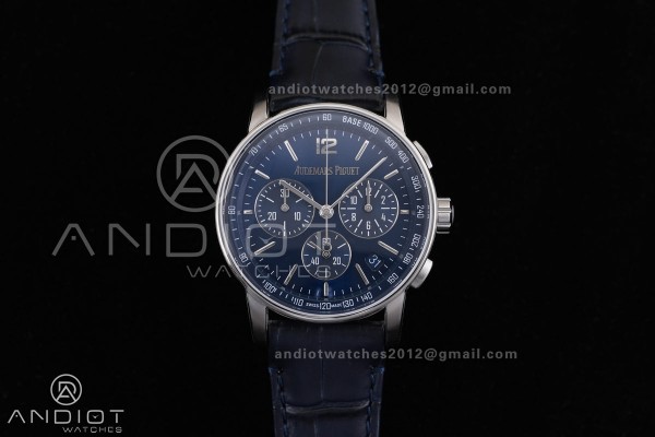 Code 11.59 Chrono 26393 SS APSF 1:1 Best Edition Blue Dial on Blue Leather Strap SA4401 Super Clone