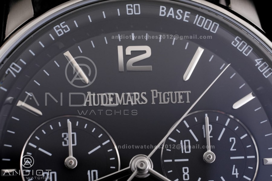 Code 11.59 Chrono 26393 SS APSF 1:1 Best Edition Black Dial on Black Leather Strap SA4401 Super Clone