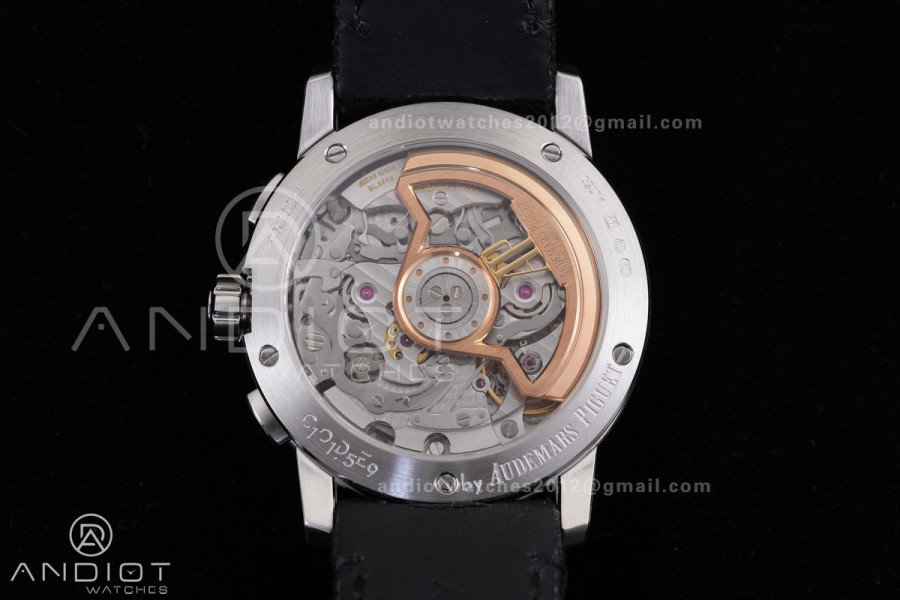 Code 11.59 Chrono 26393 SS APSF 1:1 Best Edition Black Dial on Black Leather Strap SA4401 Super Clone