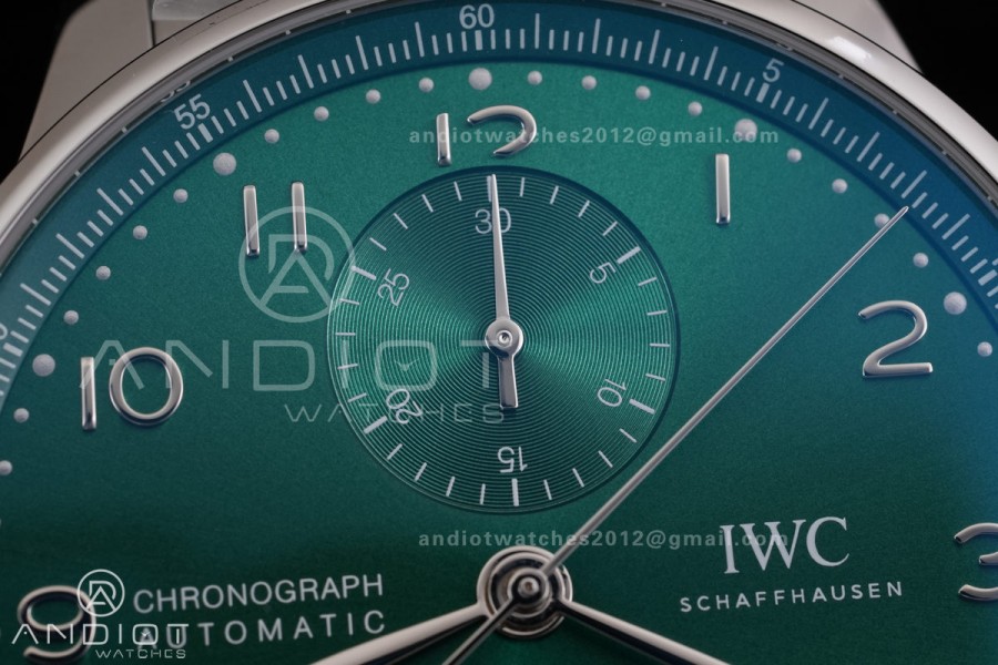 Portugieser Chrono IW3716 APSF 1:1 Best Edtion Green Dial on SS Bracelet DD69355 Super Clone