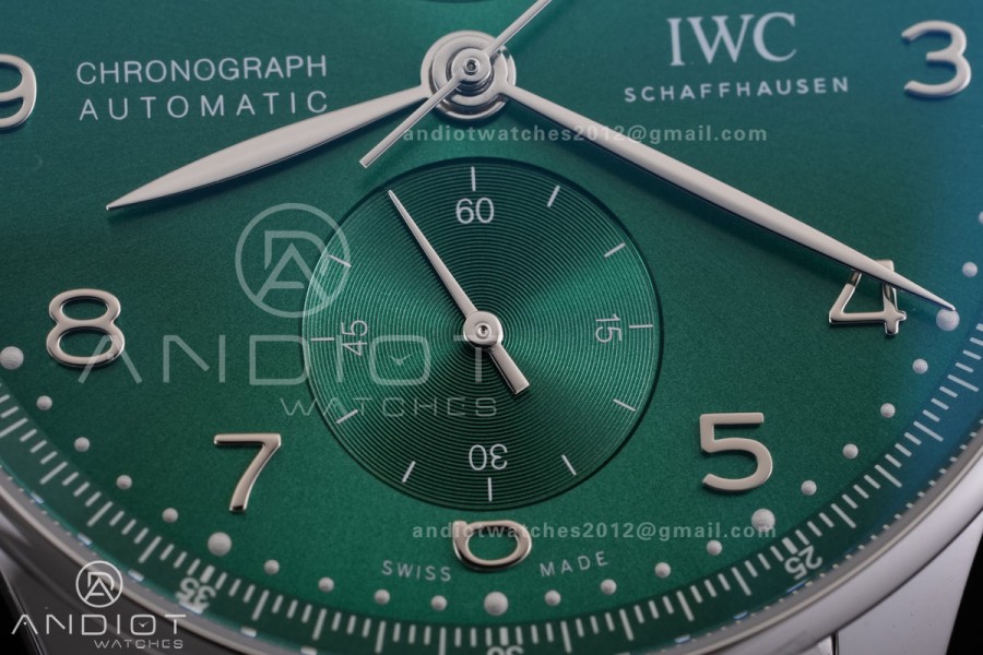 Portugieser Chrono IW3716 APSF 1:1 Best Edtion Green Dial on SS Bracelet DD69355 Super Clone