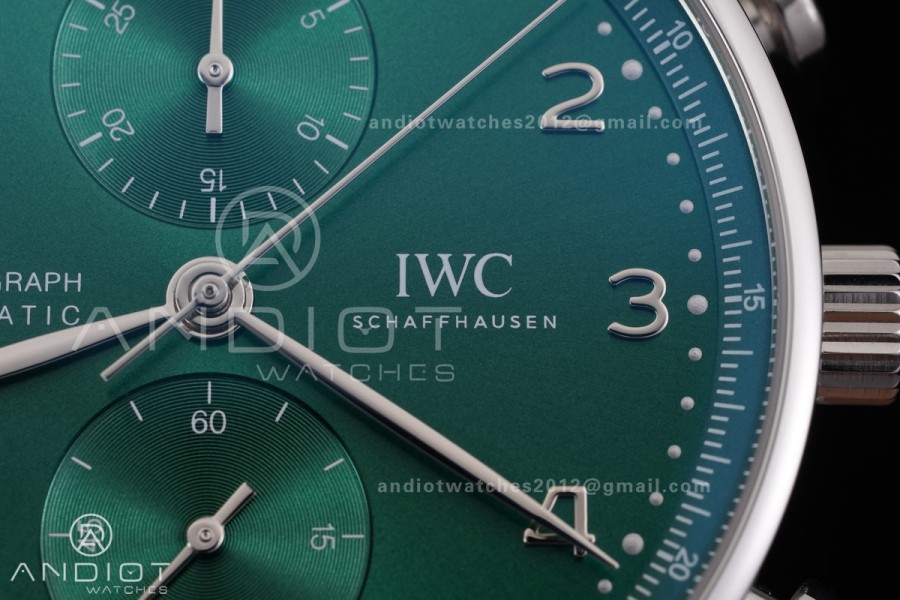 Portugieser Chrono IW3716 APSF 1:1 Best Edtion Green Dial on SS Bracelet DD69355 Super Clone