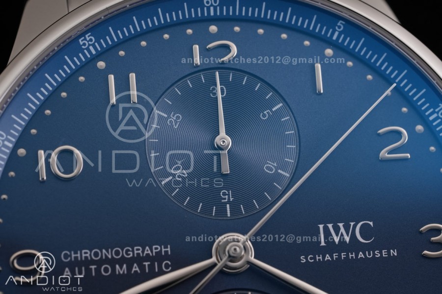 Portugieser Chrono IW3716 APSF 1:1 Best Edtion Blue Dial on SS Bracelet DD69355 Super Clone