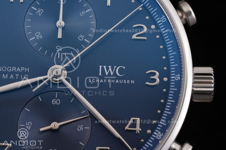 Portugieser Chrono IW3716 APSF 1:1 Best Edtion Blue Dial on SS Bracelet DD69355 Super Clone