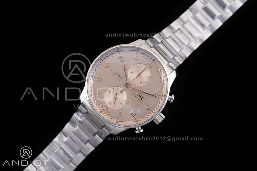 Portugieser Chrono IW3716 APSF 1:1 Best Edtion Gold Dial on SS Bracelet DD69355 Super Clone