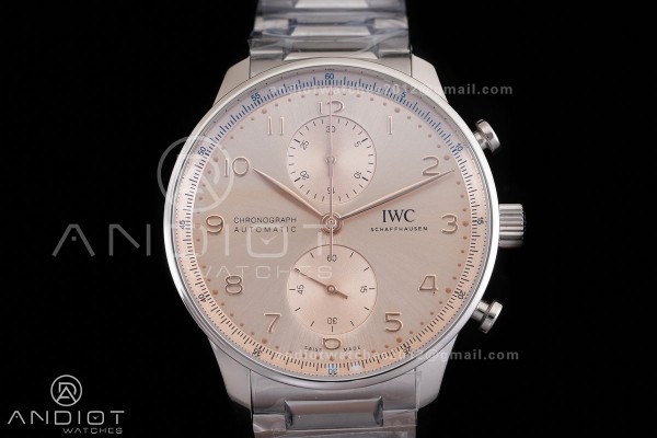 Portugieser Chrono IW3716 APSF 1:1 Best Edtion Gold Dial on SS Bracelet DD69355 Super Clone