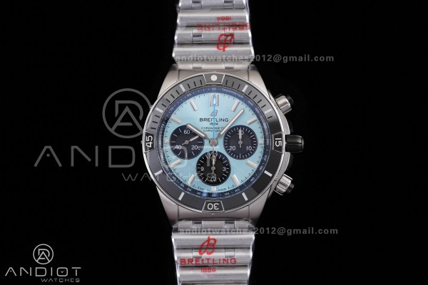 Super Chronomat B01 44 SS BLF 1:1 Best Edition Ice Blue Dial on SS Bracelet A7750
