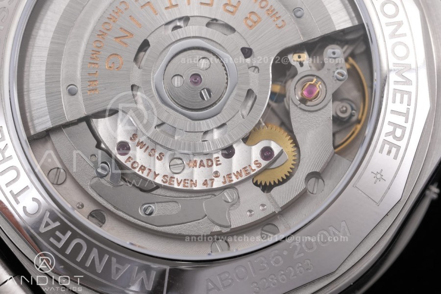 Super Chronomat B01 44 SS BLF 1:1 Best Edition Ice Blue Dial on SS Bracelet A7750