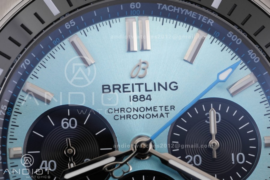 Super Chronomat B01 44 SS BLF 1:1 Best Edition Ice Blue Dial on SS Bracelet A7750