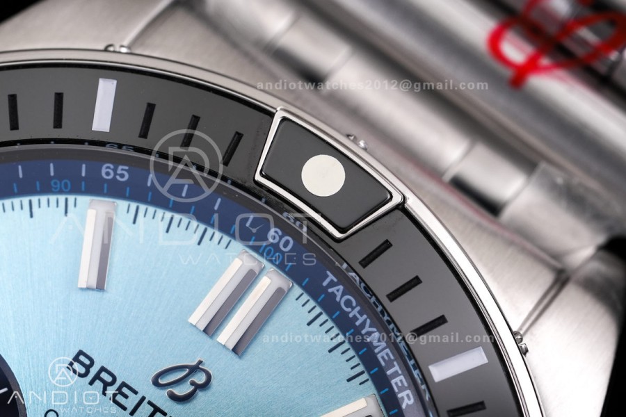 Super Chronomat B01 44 SS BLF 1:1 Best Edition Ice Blue Dial on SS Bracelet A7750