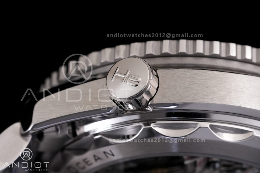 Seamaster 600m Chrono SS 1/4 Orange N1F 1:1 Best Edition Black Dial on SS Bracelet A9900