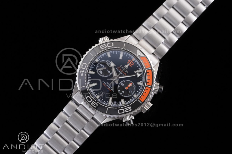 Seamaster 600m Chrono SS 1/4 Orange N1F 1:1 Best Edition Black Dial on SS Bracelet A9900