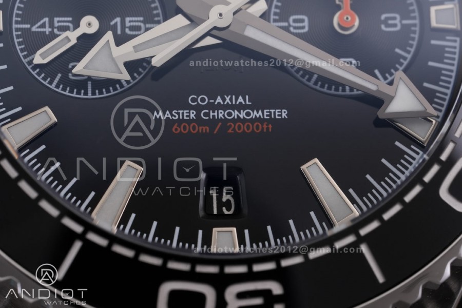 Seamaster 600m Chrono SS 1/4 Orange N1F 1:1 Best Edition Black Dial on SS Bracelet A9900
