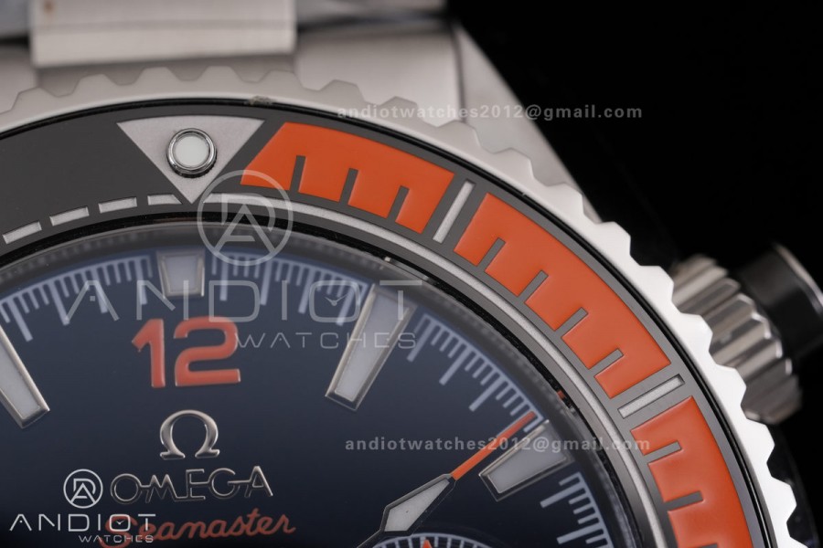 Seamaster 600m Chrono SS 1/4 Orange N1F 1:1 Best Edition Black Dial on SS Bracelet A9900