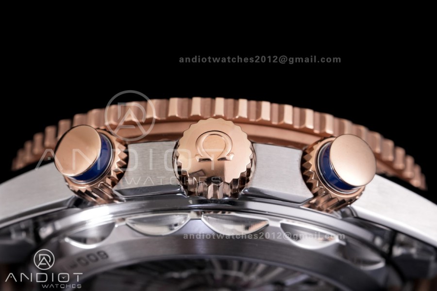 Seamaster 600m Chrono SS/RG N1F 1:1 Best Edition Blue Dial on SS/RG Bracelet A9900