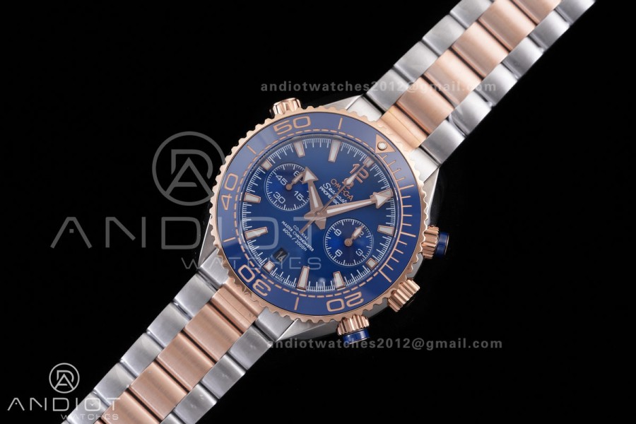 Seamaster 600m Chrono SS/RG N1F 1:1 Best Edition Blue Dial on SS/RG Bracelet A9900