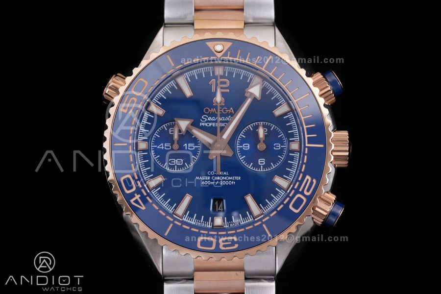 Seamaster 600m Chrono SS/RG N1F 1:1 Best Edition Blue Dial on SS/RG Bracelet A9900