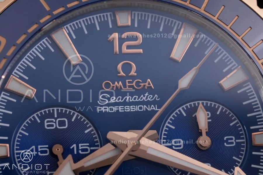 Seamaster 600m Chrono SS/RG N1F 1:1 Best Edition Blue Dial on SS/RG Bracelet A9900