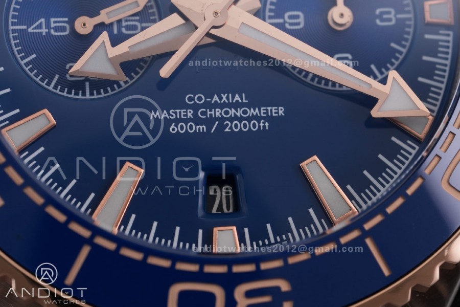 Seamaster 600m Chrono SS/RG N1F 1:1 Best Edition Blue Dial on SS/RG Bracelet A9900