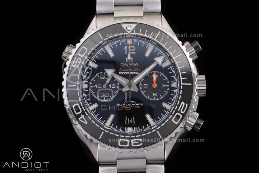 Seamaster 600m Chrono SS N1F 1:1 Best Edition Black Dial on SS Bracelet A9900