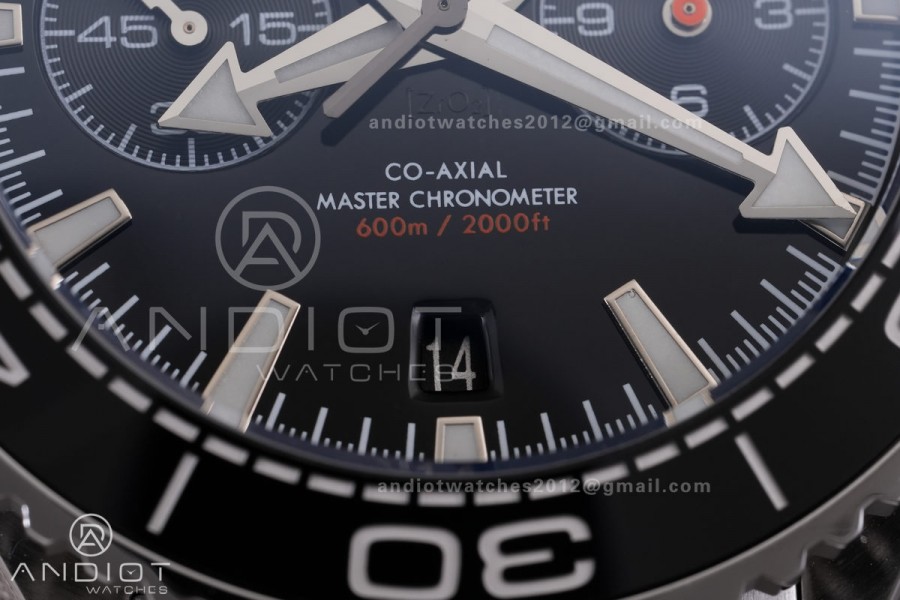 Seamaster 600m Chrono SS N1F 1:1 Best Edition Black Dial on SS Bracelet A9900