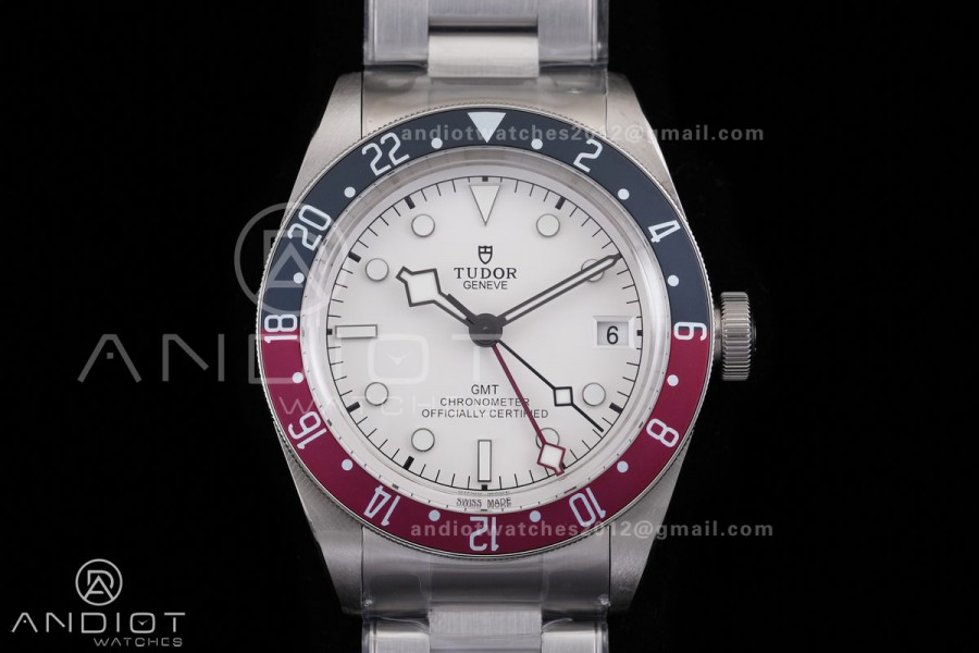 Black Bay GMT Pepsi Blue/Red Bezel ZF 1:1 Best Edition White Dial on SS Bracelet A2836