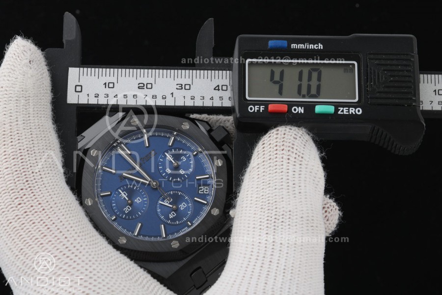 Royal Oak Chrono 26240 Real Ceramic DDF 1:1 Best Edition Blue Dial On Ceramic Bracelet Super Clone DD4401