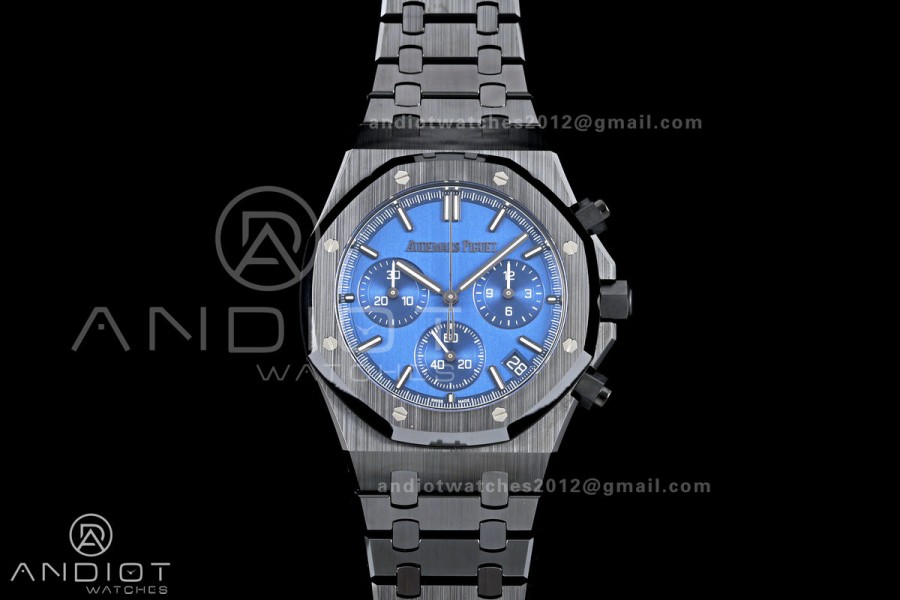 Royal Oak Chrono 26240 Real Ceramic DDF 1:1 Best Edition Blue Dial On Ceramic Bracelet Super Clone DD4401