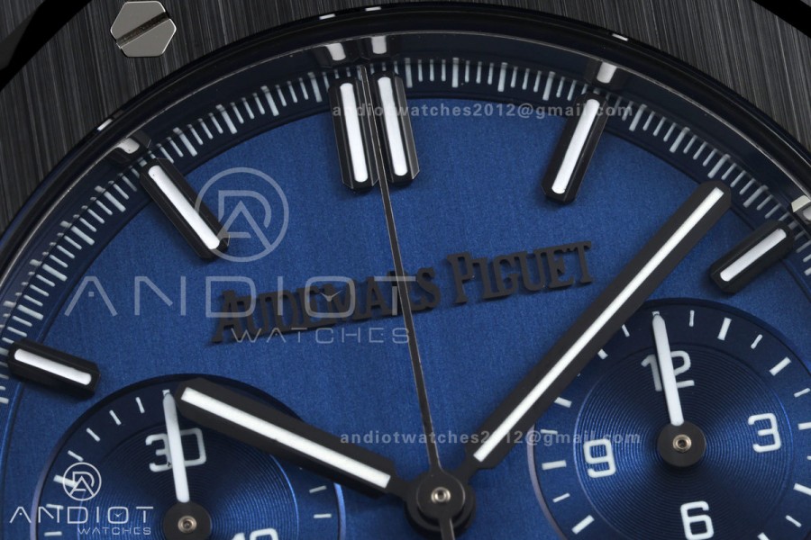 Royal Oak Chrono 26240 Real Ceramic DDF 1:1 Best Edition Blue Dial On Ceramic Bracelet Super Clone DD4401