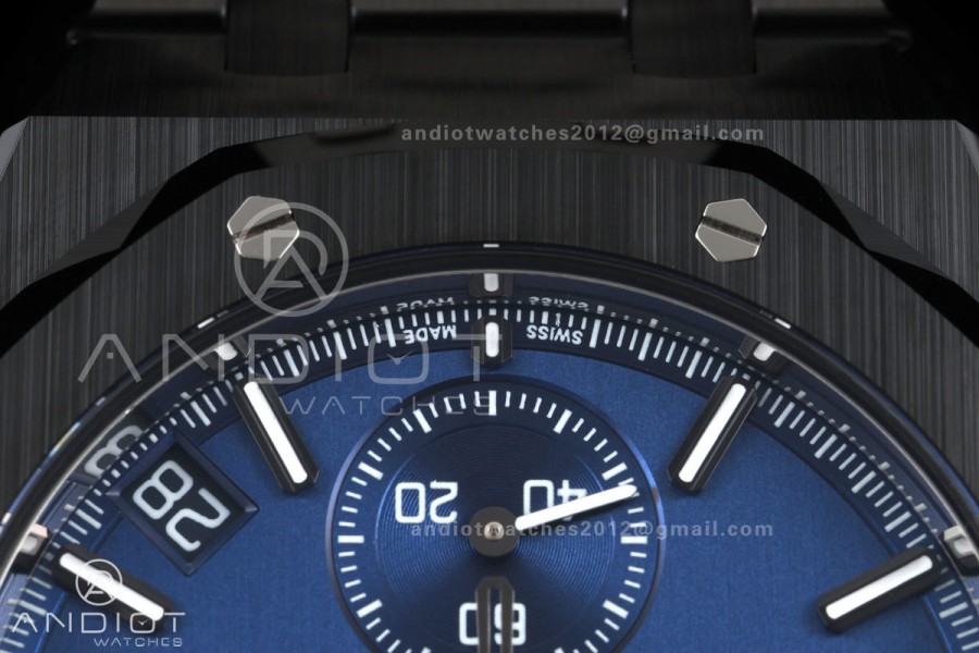 Royal Oak Chrono 26240 Real Ceramic DDF 1:1 Best Edition Blue Dial On Ceramic Bracelet Super Clone DD4401