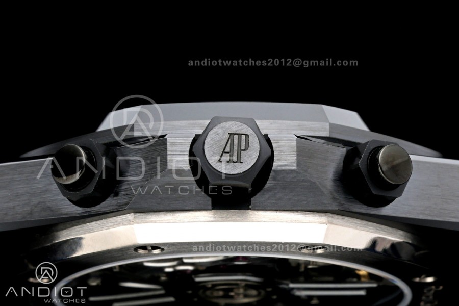 Royal Oak Chrono 26240 Real Ceramic DDF 1:1 Best Edition Blue Dial On Ceramic Bracelet Super Clone DD4401