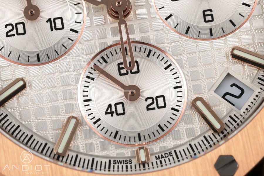 Royal Oak Chrono 26240 RG DDF 1:1 Best Edition White Dial on RG Bracelet DD4401 Super Clone (50 Anniversary)