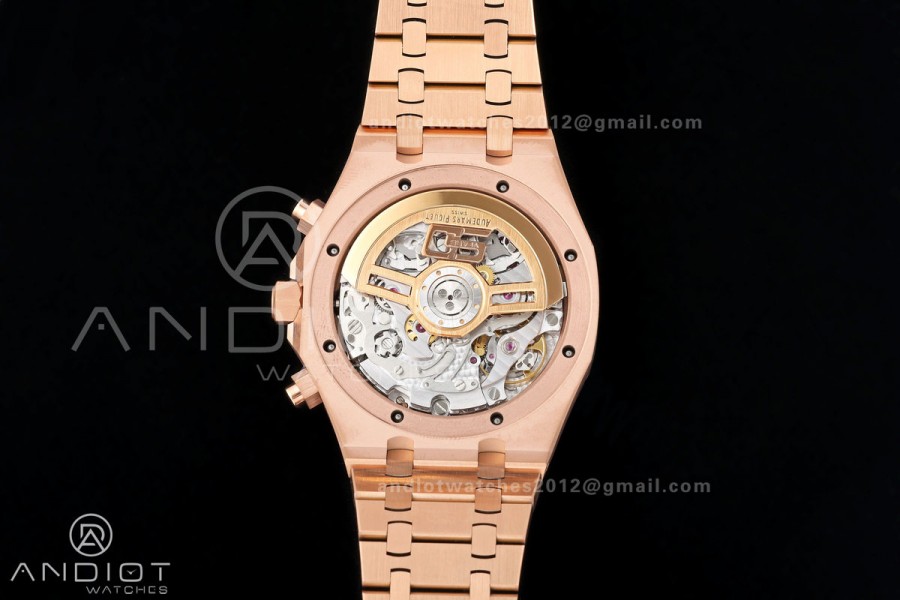 Royal Oak Chrono 26240 RG DDF 1:1 Best Edition Blue Dial on RG Bracelet DD4401 Super Clone (50 Anniversary)