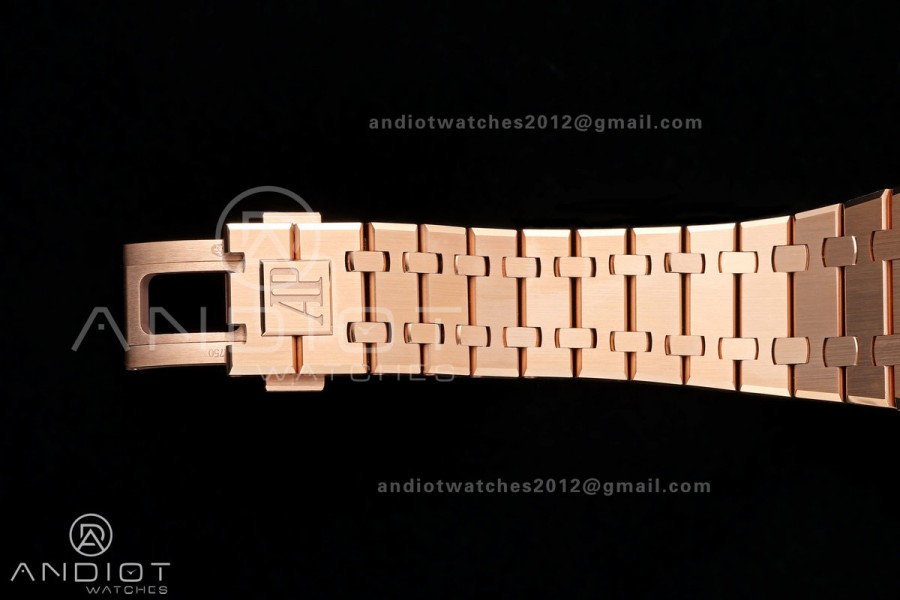 Royal Oak Chrono 26240 RG DDF 1:1 Best Edition Black Dial on RG Bracelet DD4401 Super Clone (50 Anniversary)