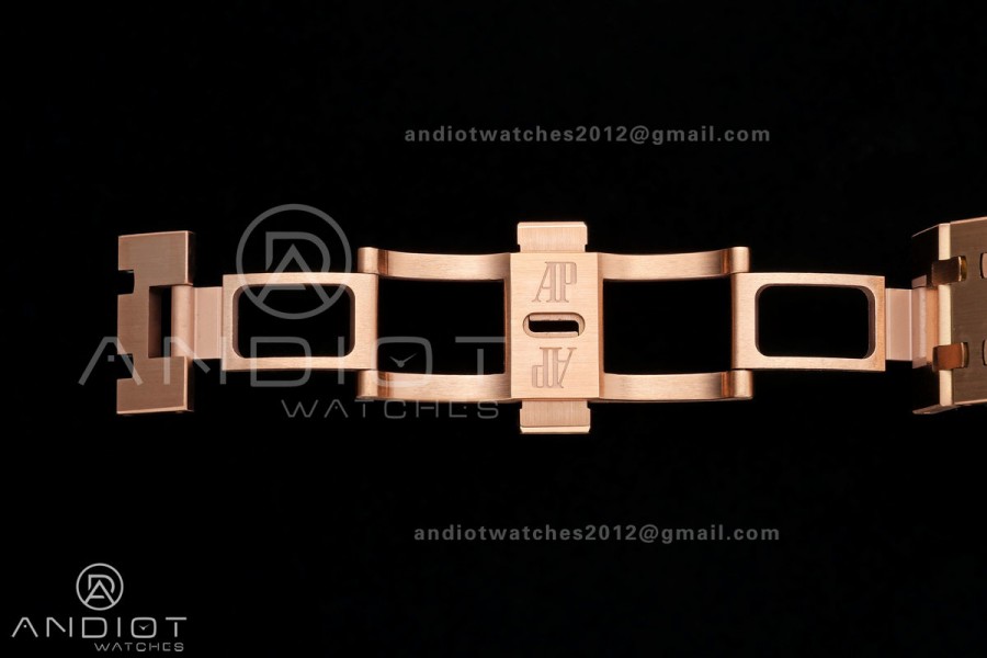 Royal Oak Chrono 26240 RG DDF 1:1 Best Edition Black Dial on RG Bracelet DD4401 Super Clone (50 Anniversary)