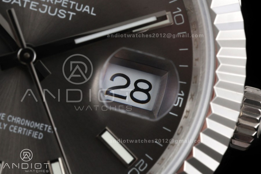 DateJust 41 126334 QF 1:1 Best Edition Gray Stick Dial on Oyster Bracelet JH3235 (Free Sprung)