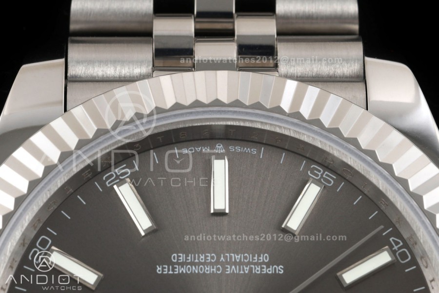 DateJust 41 126334 QF 1:1 Best Edition Gray Stick Dial on Jubilee Bracelet JH3235 (Free Sprung)