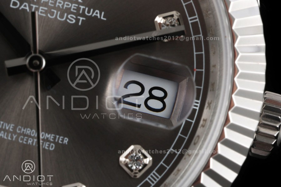 DateJust 41 126334 QF 1:1 Best Edition Gray Diamonds Dial on Oyster Bracelet JH3235 (Free Sprung)