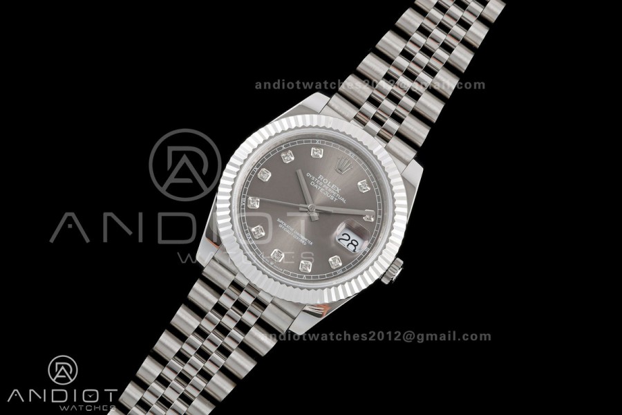DateJust 41 126334 QF 1:1 Best Edition Gray Diamonds Dial on Jubilee Bracelet JH3235 (Free Sprung)