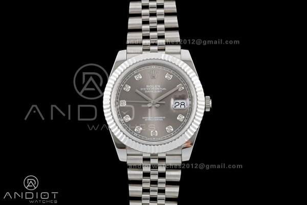 DateJust 41 126334 QF 1:1 Best Edition Gray Diamon...