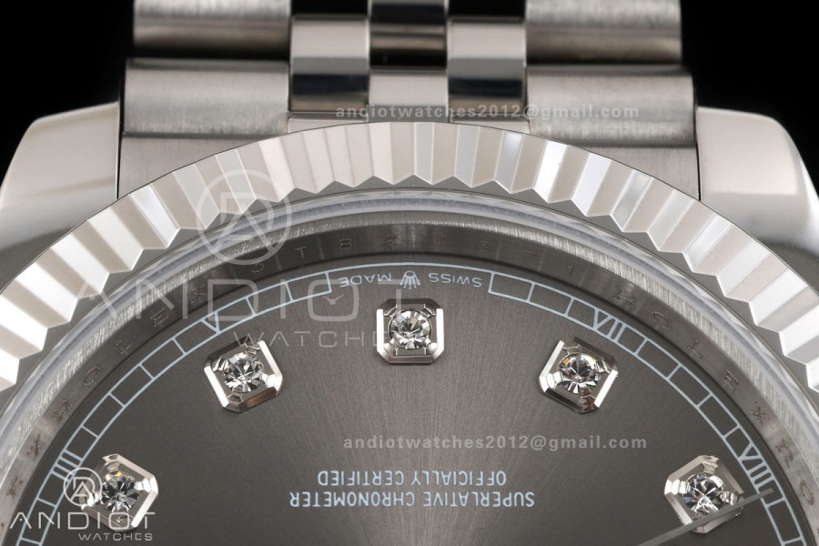 DateJust 41 126334 QF 1:1 Best Edition Gray Diamonds Dial on Jubilee Bracelet JH3235 (Free Sprung)