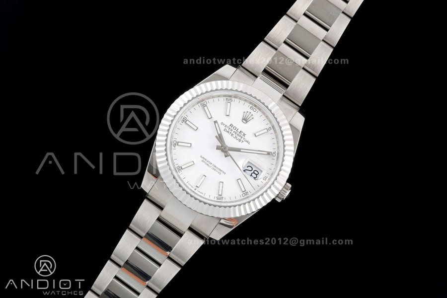 DateJust 41 126334 QF 1:1 Best Edition White Stick Dial on Oyster Bracelet JH3235 (Free Sprung)