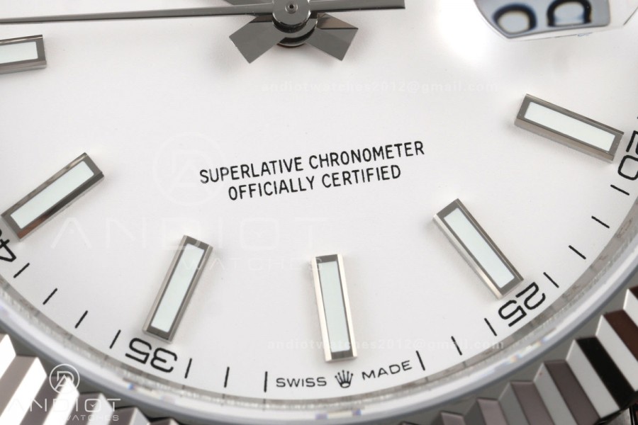 DateJust 41 126334 QF 1:1 Best Edition White Stick Dial on Oyster Bracelet JH3235 (Free Sprung)