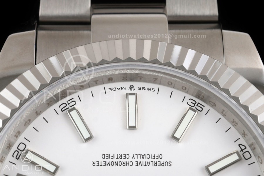 DateJust 41 126334 QF 1:1 Best Edition White Stick Dial on Oyster Bracelet JH3235 (Free Sprung)