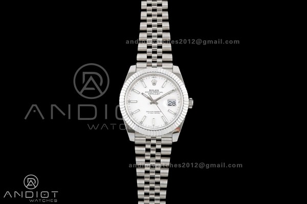 DateJust 41 126334 QF 1:1 Best Edition White Stick Dial on Jubilee Bracelet JH3235 (Free Sprung)