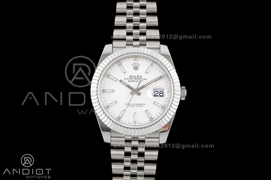 DateJust 41 126334 QF 1:1 Best Edition White Stick Dial on Jubilee Bracelet JH3235 (Free Sprung)