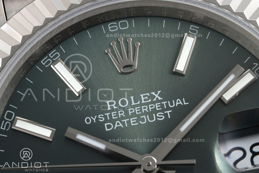 DateJust 41 126334 QF 1:1 Best Edition Green Stick Dial on Oyster Bracelet JH3235 (Free Sprung)