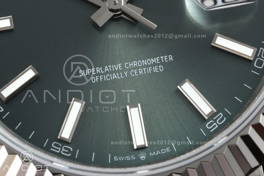 DateJust 41 126334 QF 1:1 Best Edition Green Stick Dial on Oyster Bracelet JH3235 (Free Sprung)